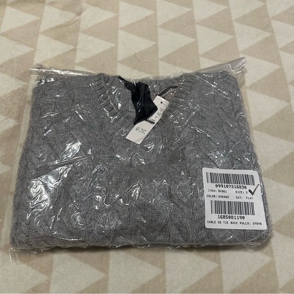 J crew heather gray Tie-back cable-knit sweater - Picture 2 of 3